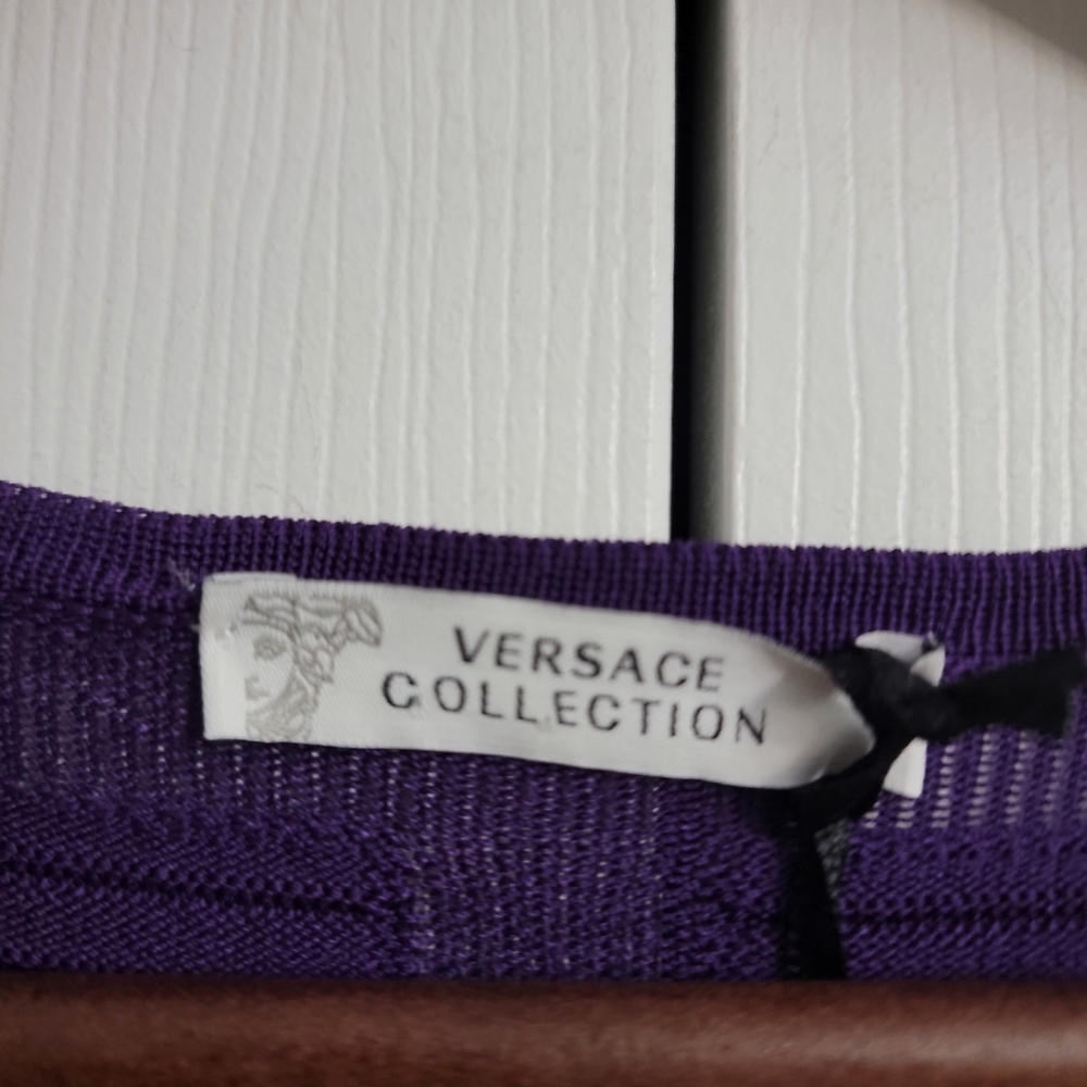 Versace Collection Abito Maglia Dress in Viola, Size 42 (US 6) - Picture 8 of 10